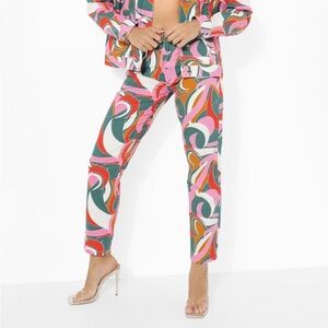 Boohoo Abstract Geometric Pants Size 4